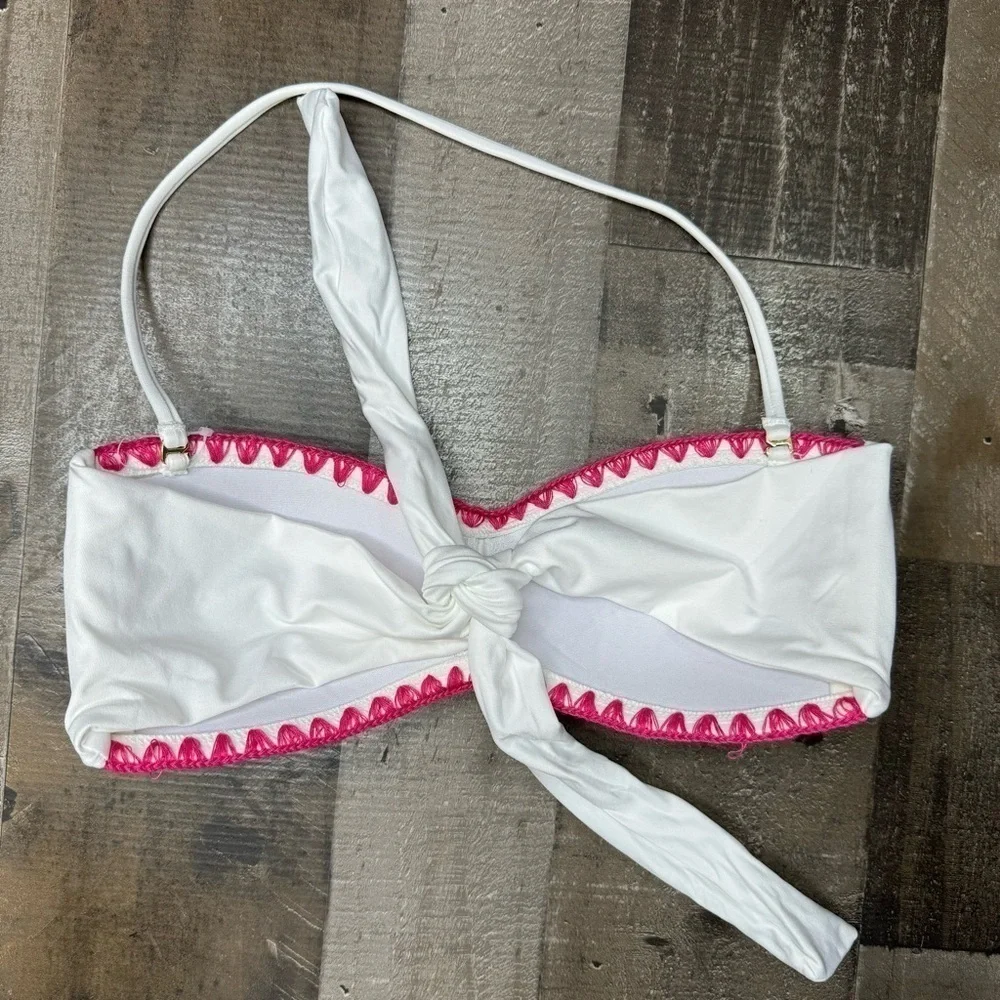 NWOT Bar III Embroidered Bandeau Bikini Top Small